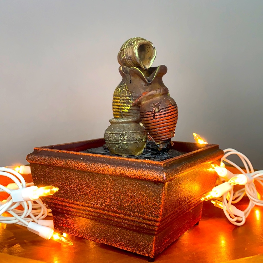 Cordless tranquility pottery fountain.